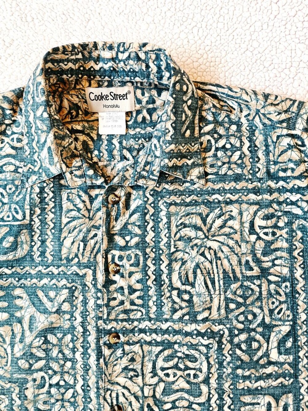 Cooke Street Honolulu Tori Richard VTG Men's Aloha Shirt Cotton Short Sleeve L